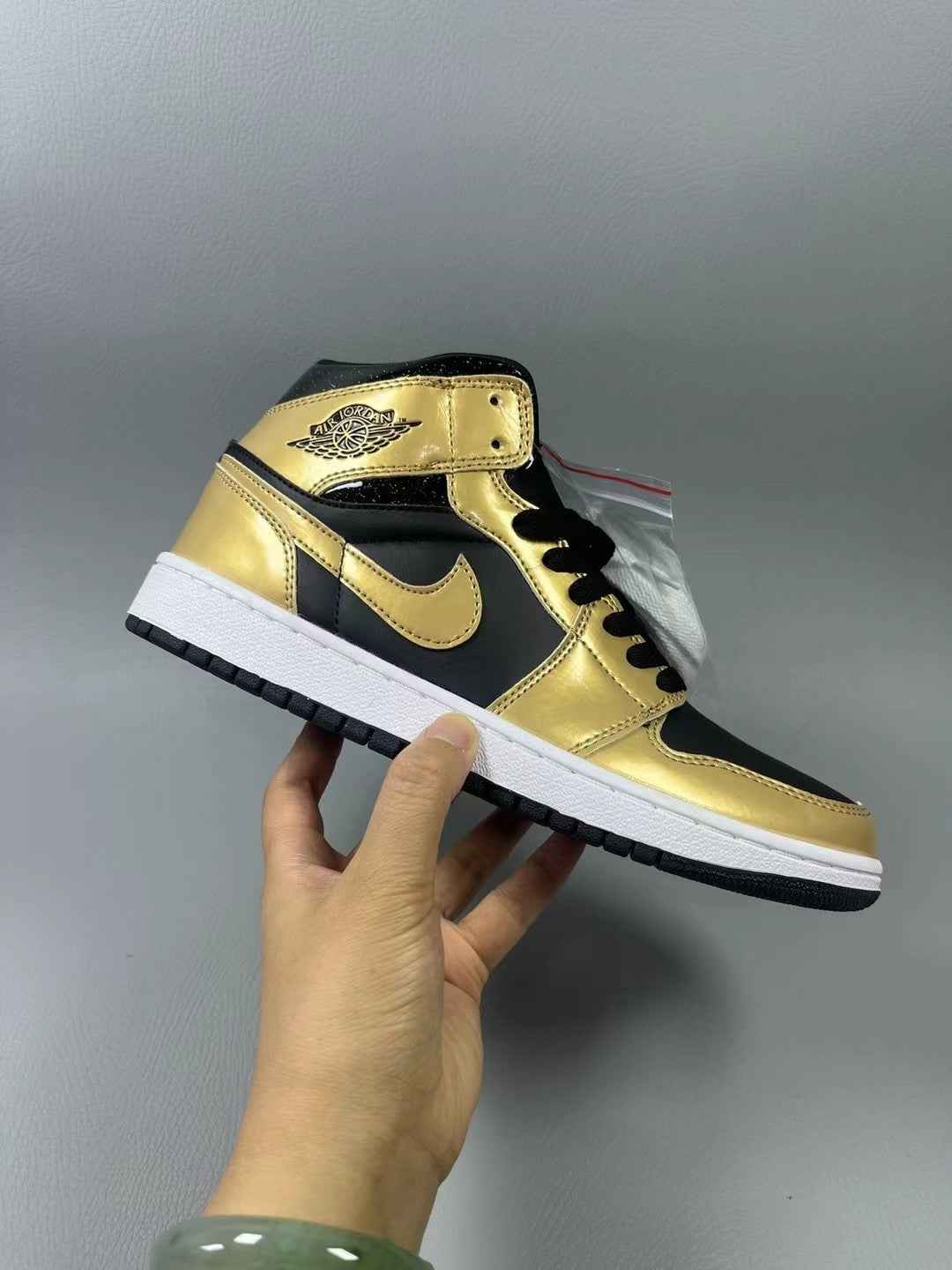 High Top Sneakers, Gold Colorway, Lace Up Design, Casual Gift for Sneaker Fans