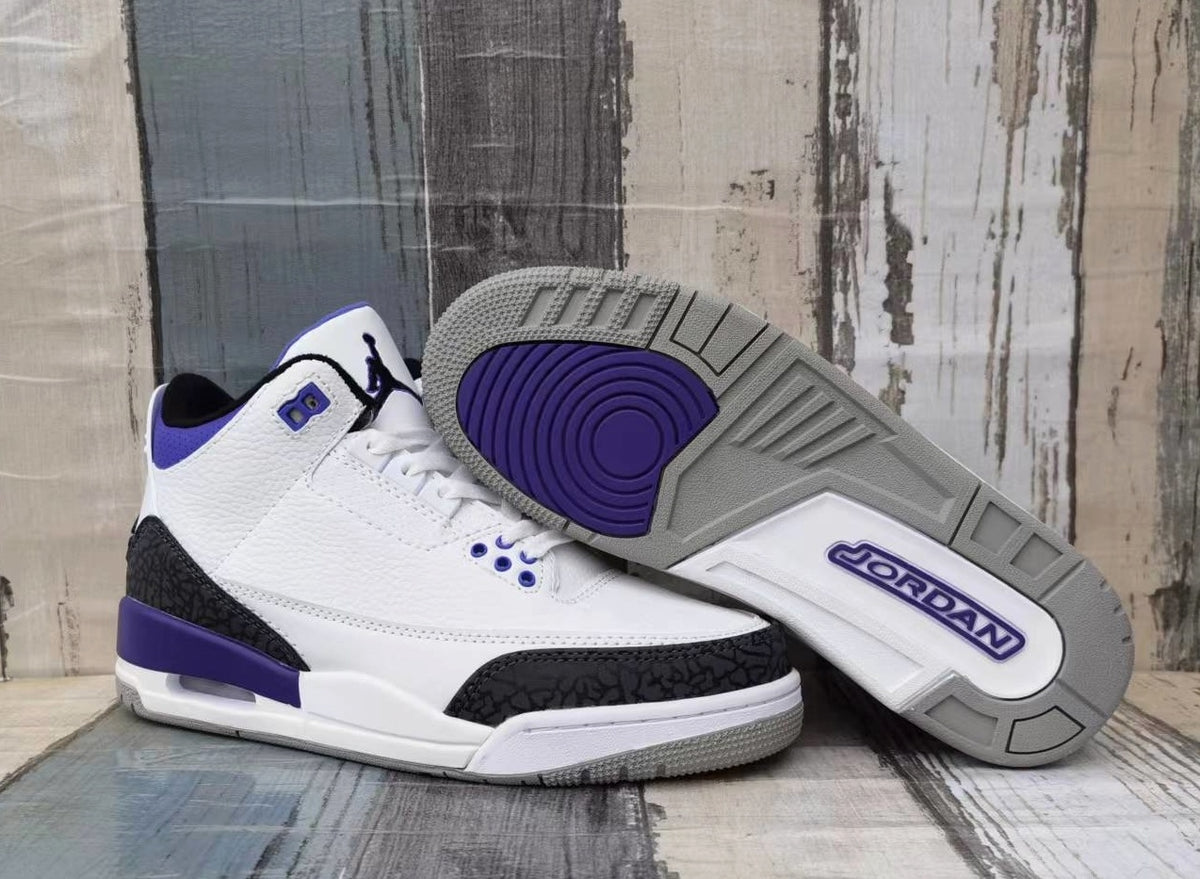 Sneakers, White Purple Colorway, Lace Up Design, Casual Gift for Sneaker Fans