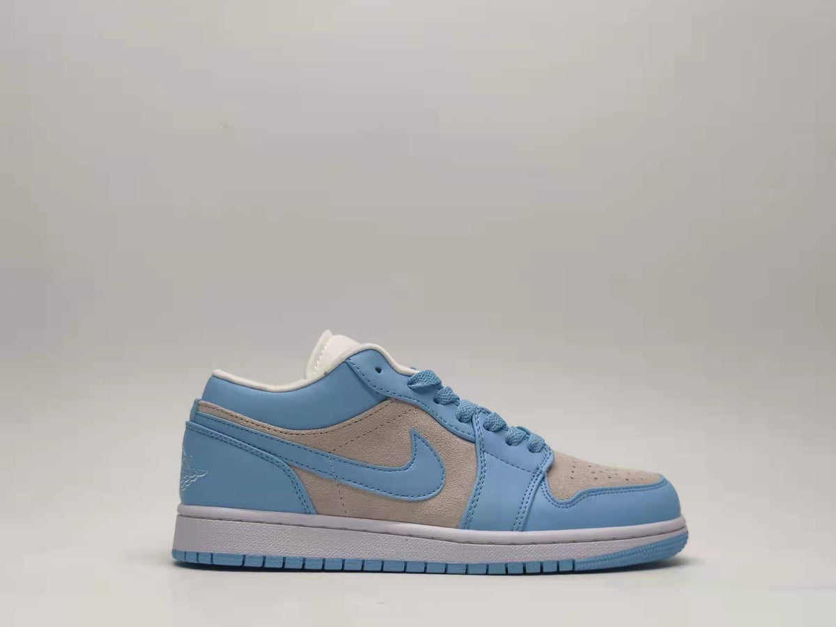 Low Top Sneakers, University Blue Colorway, Lace Up Design, Casual Gift for Sneaker Fans