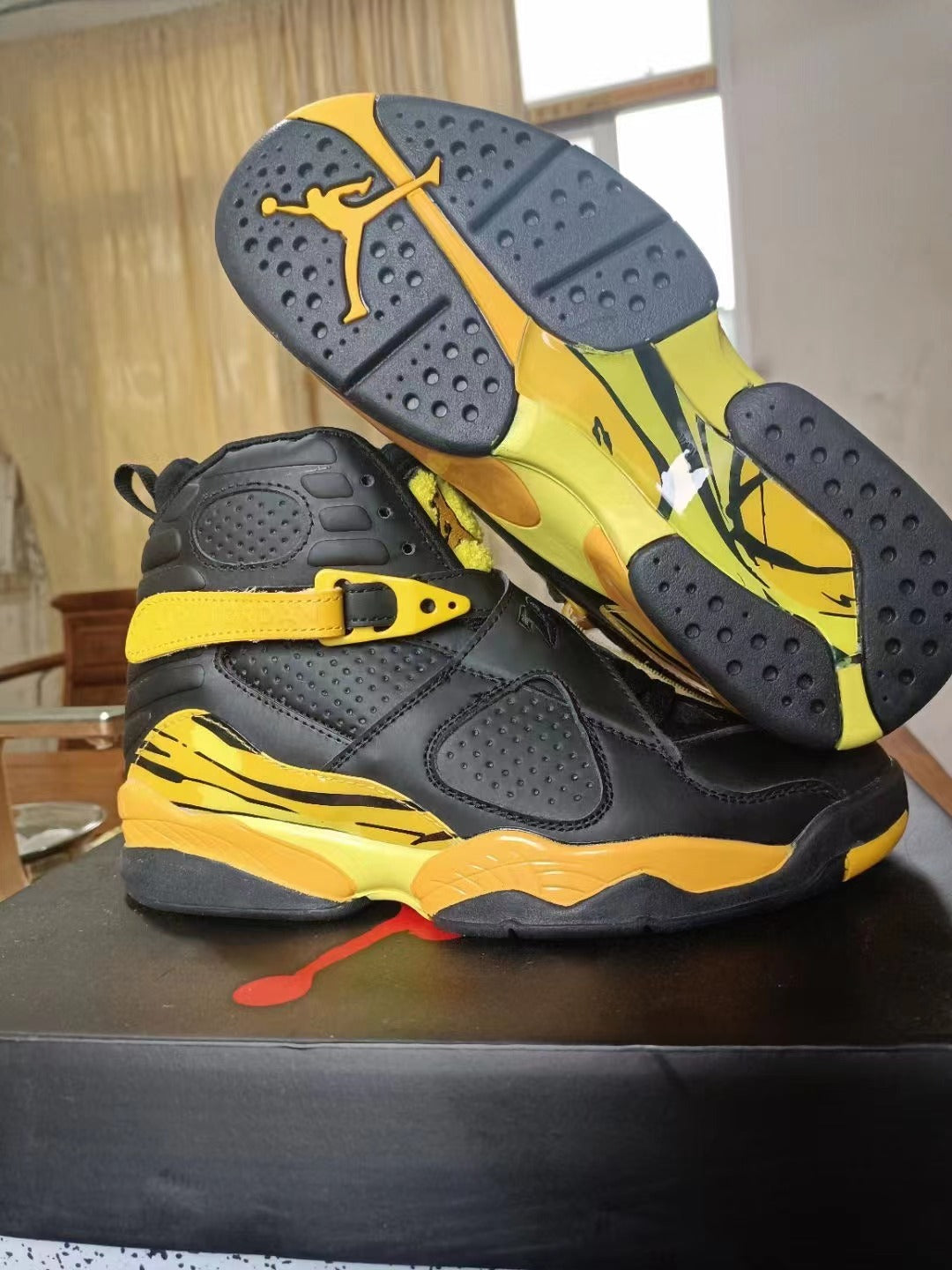 Sneakers, Black Yellow Colorway, Lace Up Design, Casual Gift for Sneaker Fans