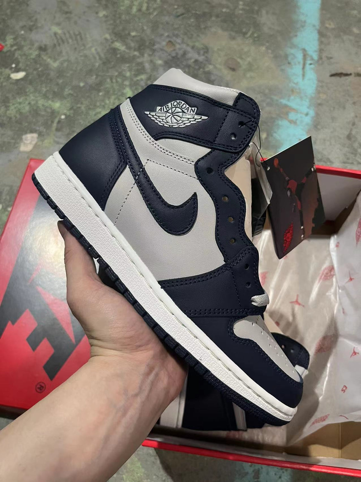 High Top Sneakers, Navy Blue Colorway, Lace Up Design, Casual Gift for Sneaker Fans