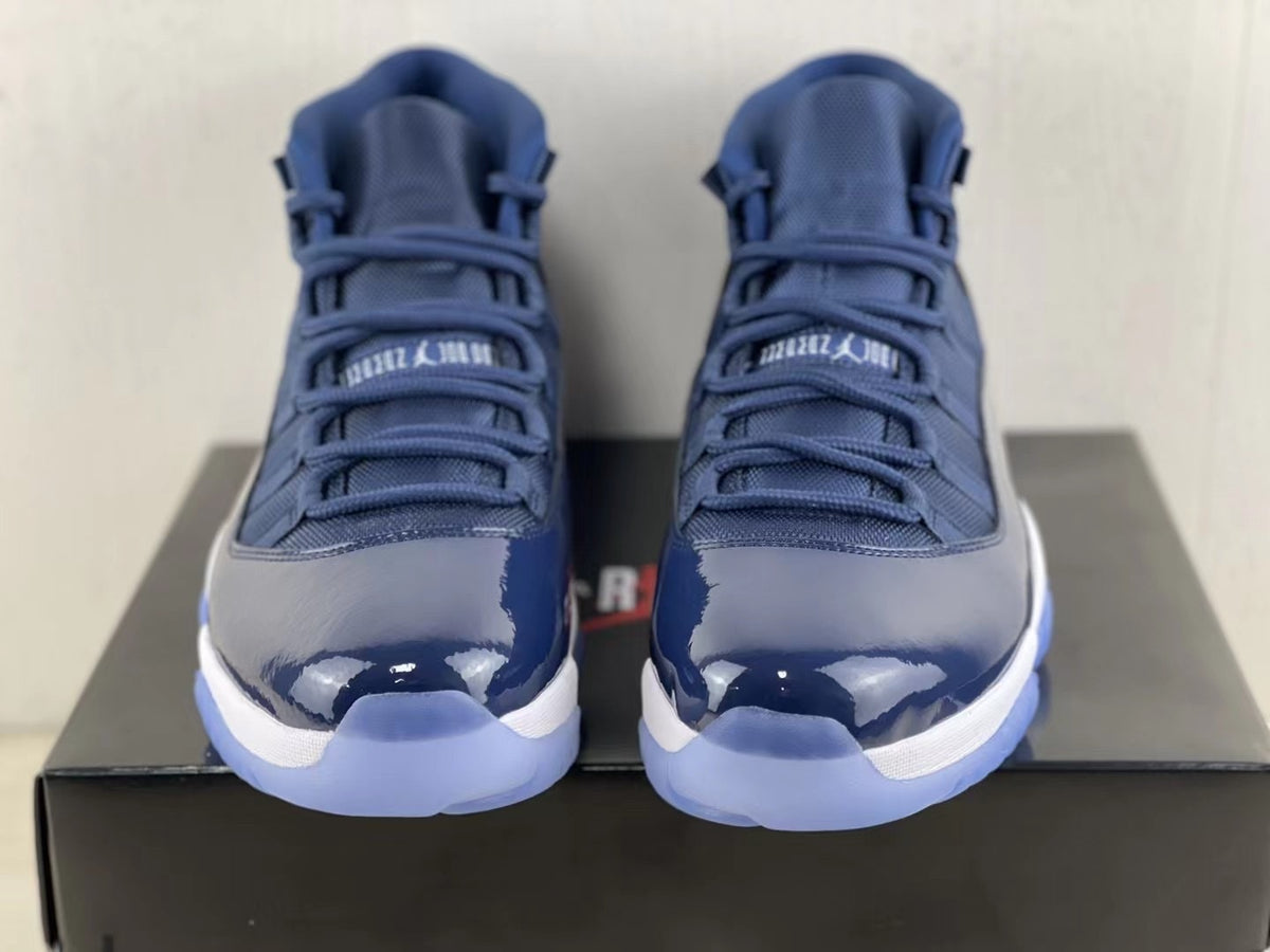 Sneakers, Midnight Blue Colorway, Patent Leather Footwear, Lace Up Design, Casual Gift for Sneaker Fans