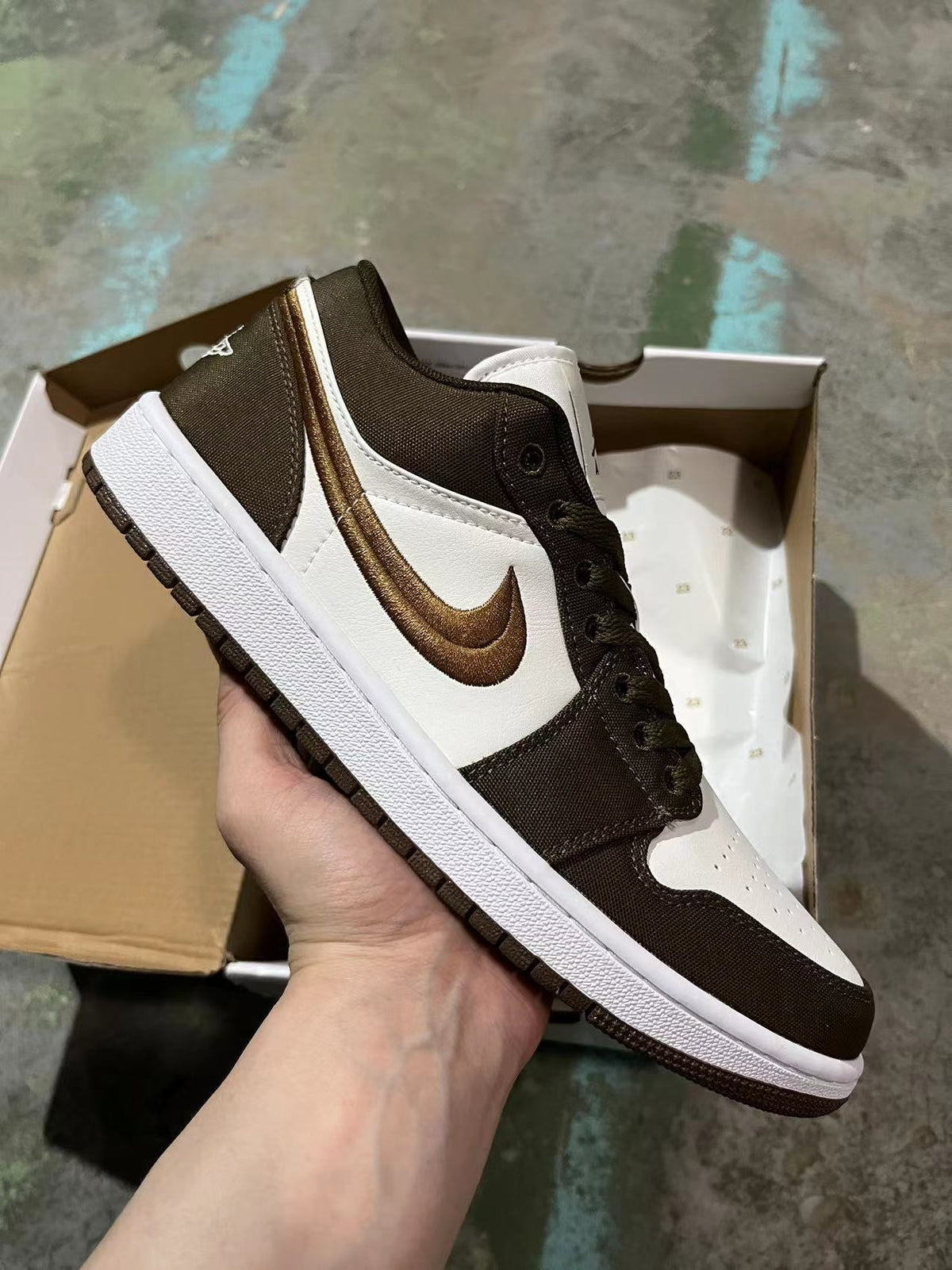Low Top Sneakers, Brown White Colorway, Lace Up Design, Casual Gift for Sneaker Fans