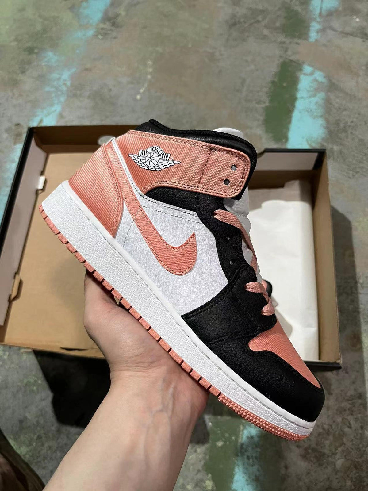 Mid Top Sneakers, White Black Pink Colorway, Lace Up Design, Casual Gift for Sneaker Fans