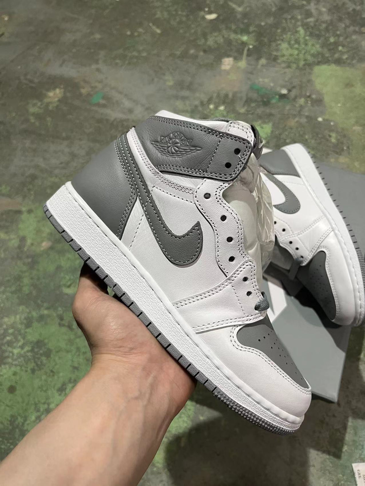 Retro High Top Sneakers, White Gray Colorway, Lace Up Design, Casual Gift for Sneaker Fans