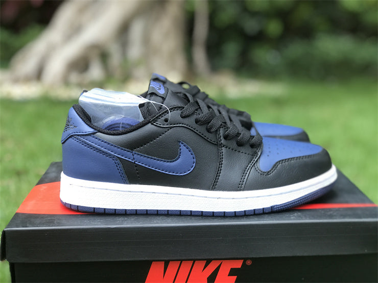 Low Top Sneakers, Blue Black Navy Colorway, Lace Up Design, Casual Gift for Sneaker Fans