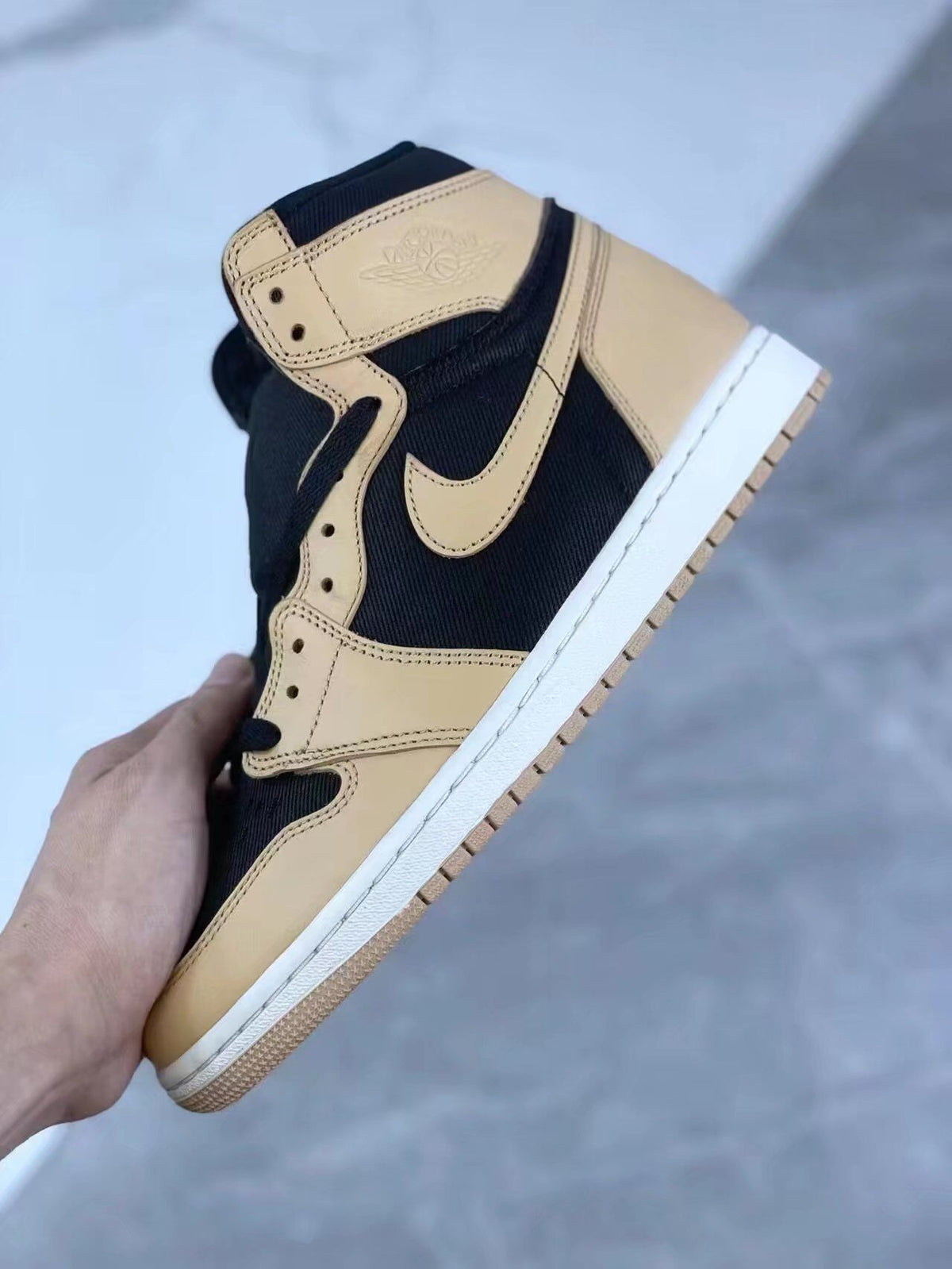 Sneakers, Black Beige Colorway, Lace Up Design, Casual Gift for Sneaker Fans