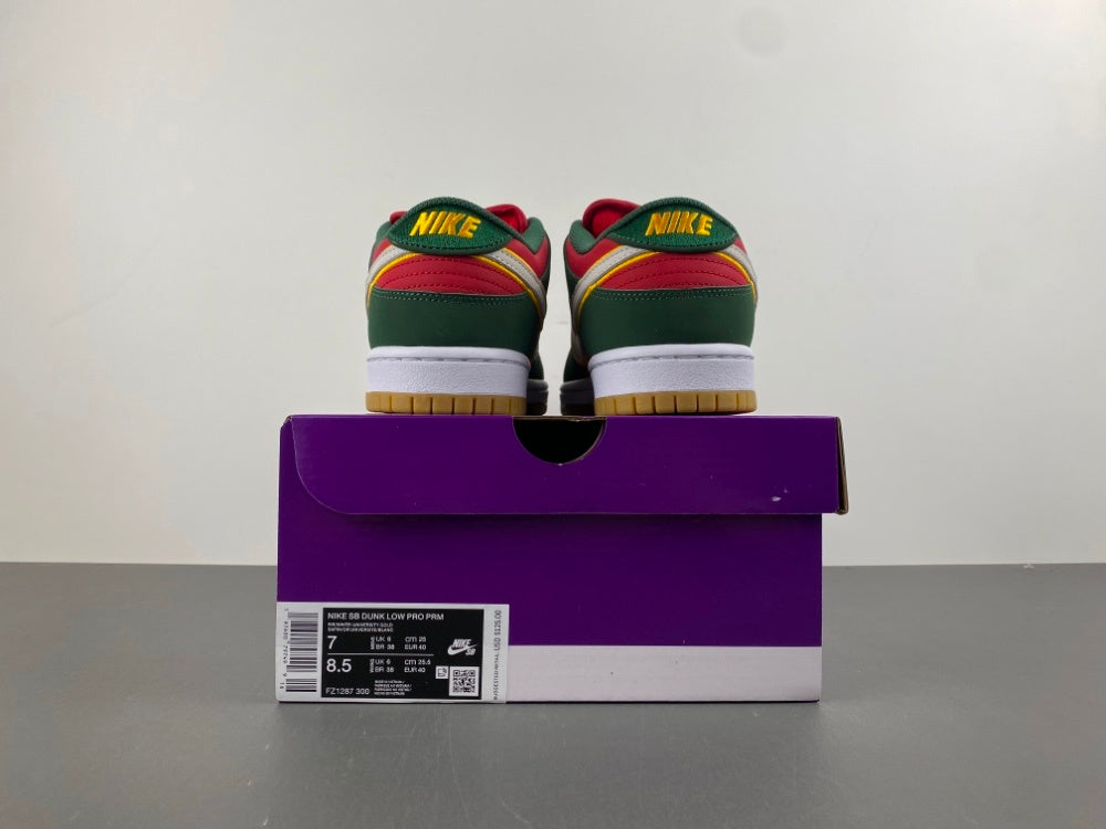 Low Top Sneakers, Red Green Yellow Colorway, Lace Up Design, Casual Gift for Sneaker Fans