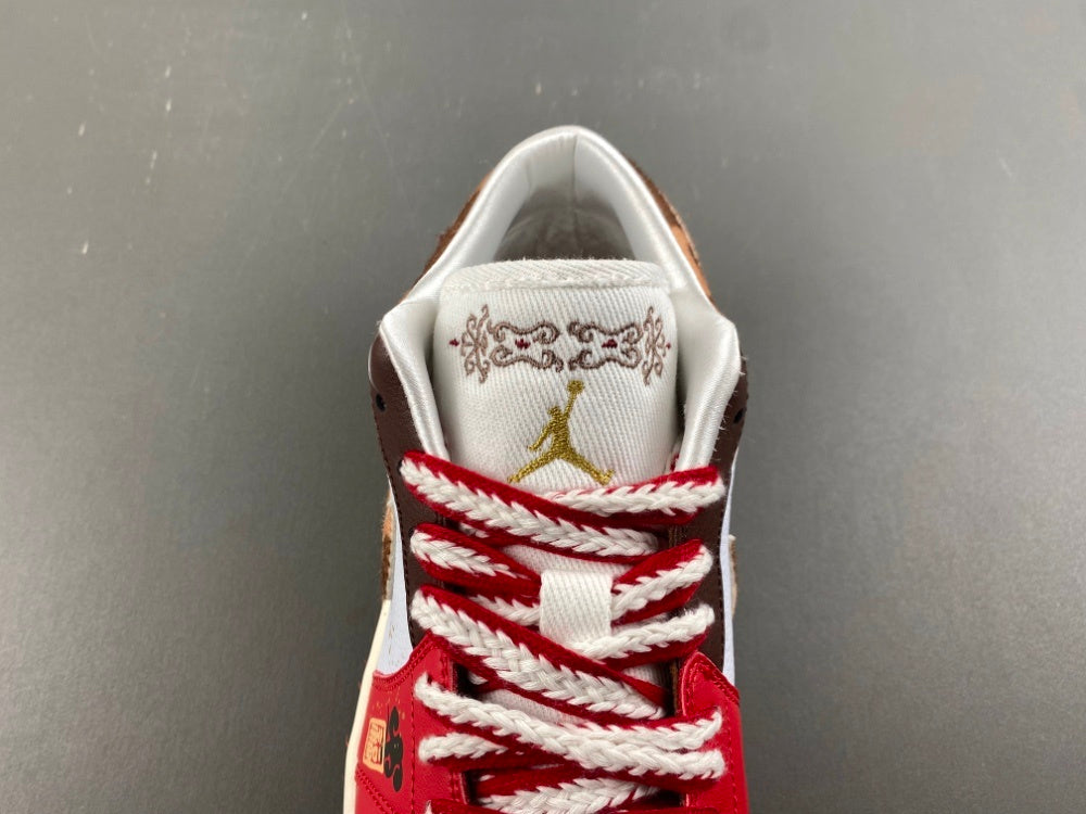 Low Top Sneakers, Red Gold Colorway, Lace Up Design, Casual Gift for Sneaker Fans