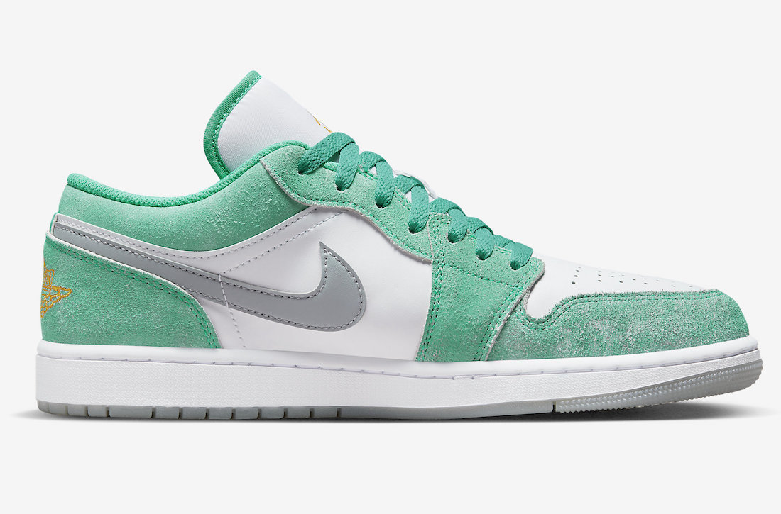 Low Top Sneakers, Green White Colorway, Lace Up Design, Casual Gift for Sneaker Fans