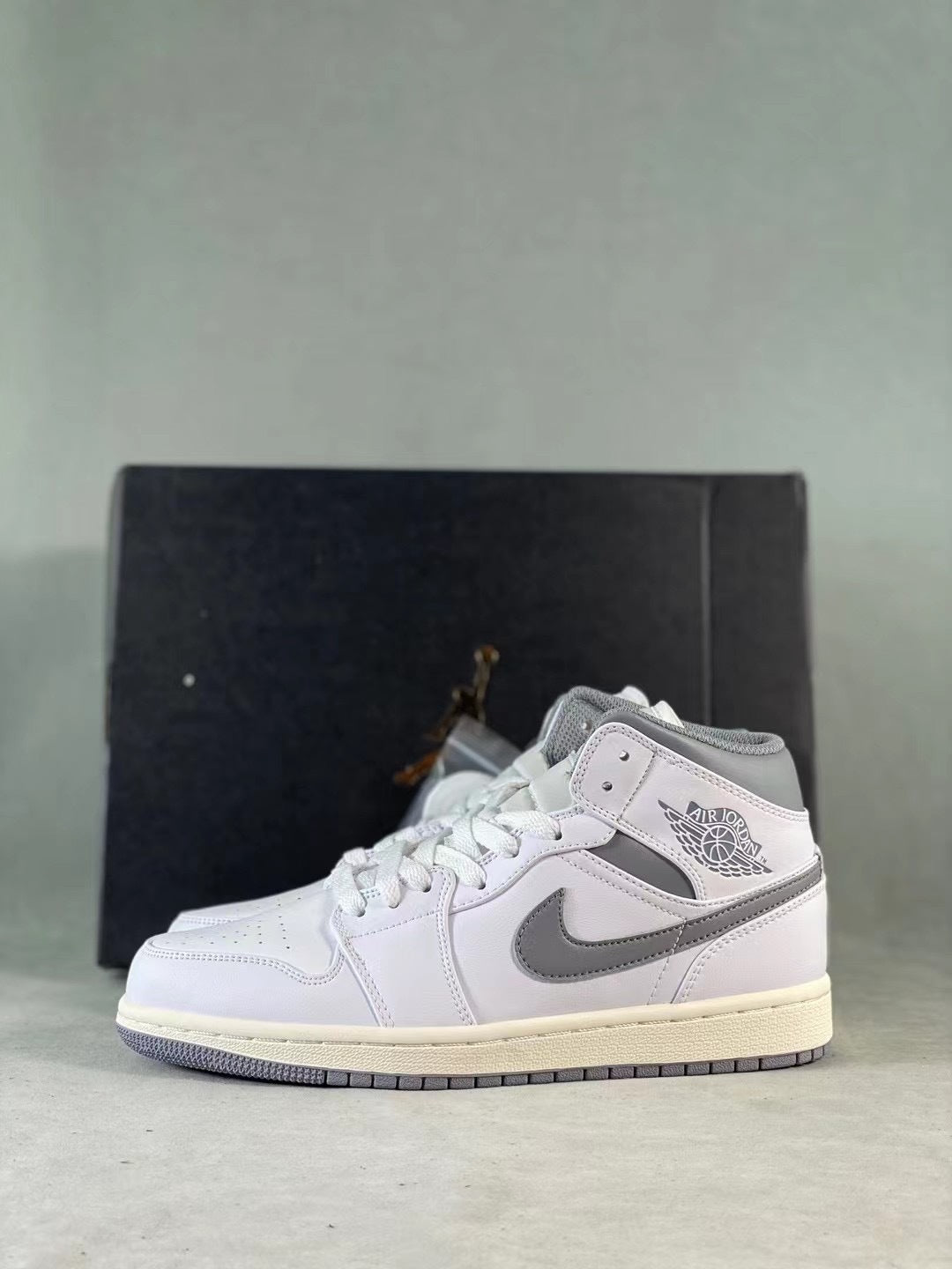 Basketball Shoes, White Gray Colorway, Retro, Vintage, Mid Top, Lace Up Design, Casual Gift for Shoe Lovers