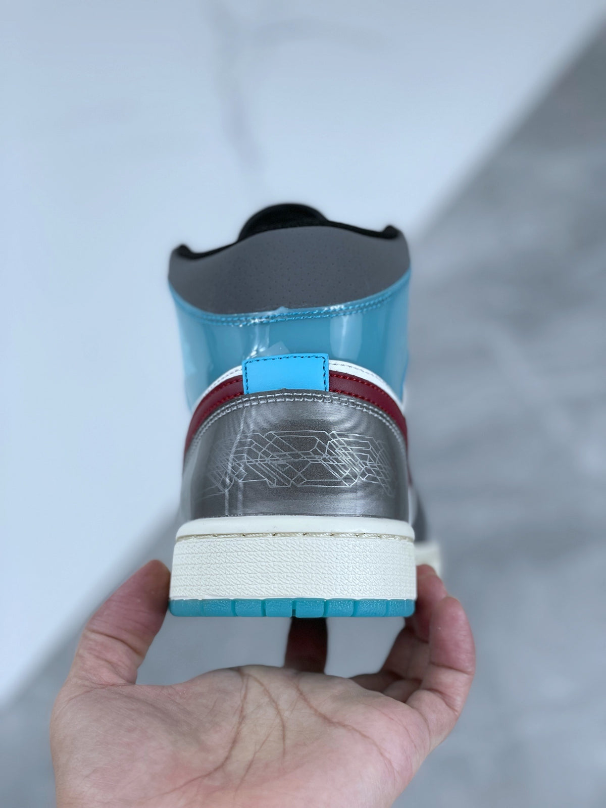 Mid Top Sneakers, Blue Gray Colorway, Lace Up Design, Casual Gift for Sneaker Fans