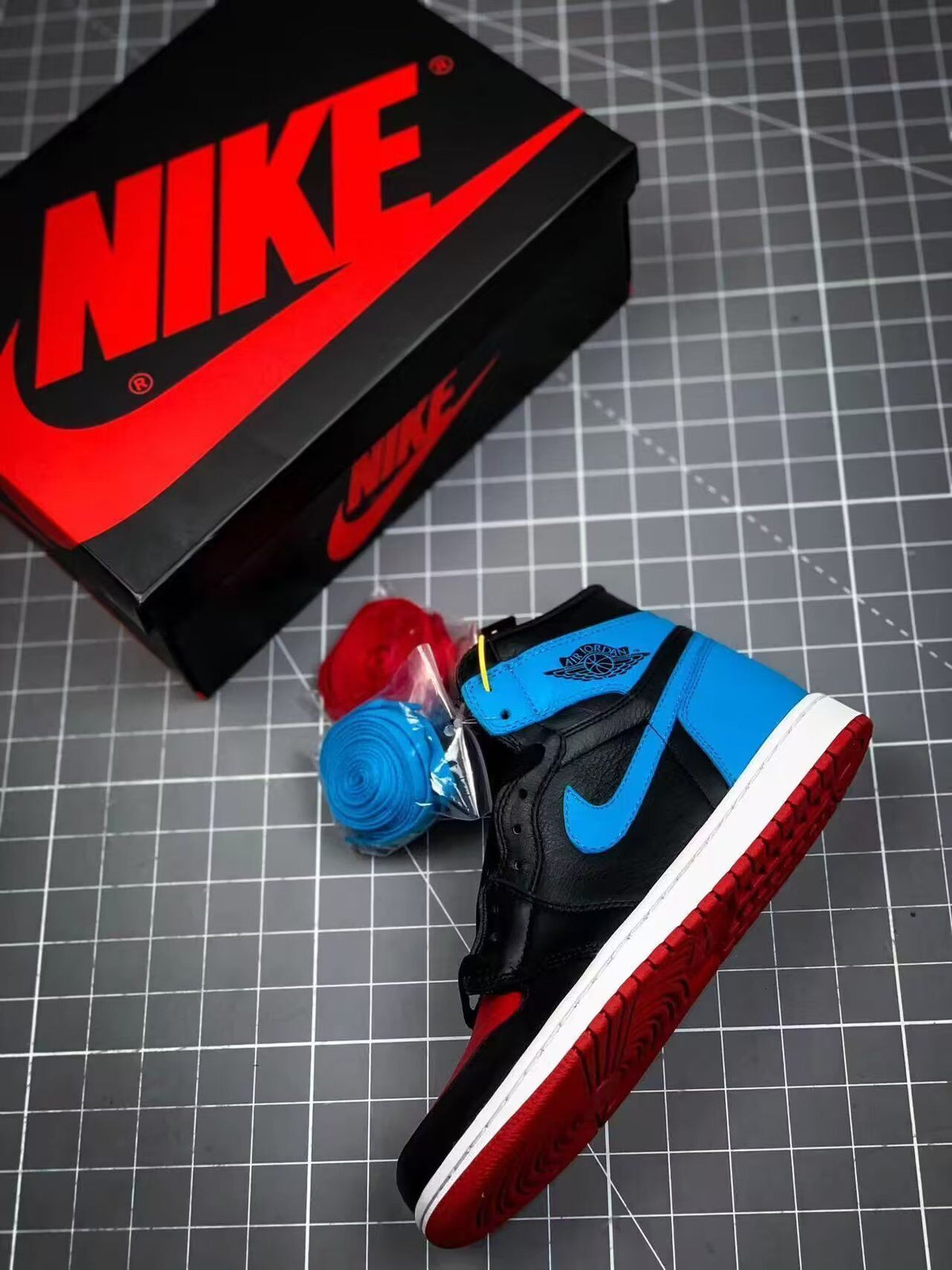 Low Top Sneakers, Blue Black Colorway, Lace Up Design, Casual Gift for Sneaker Fans