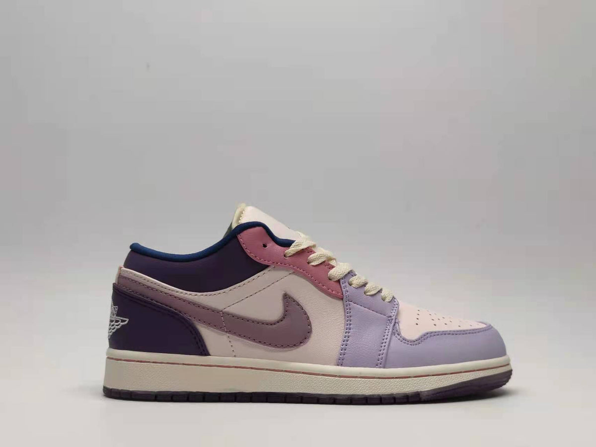 Low Top Sneakers, Purple Pink Colorway, Lace Up Design, Casual Gift for Sneaker Fans