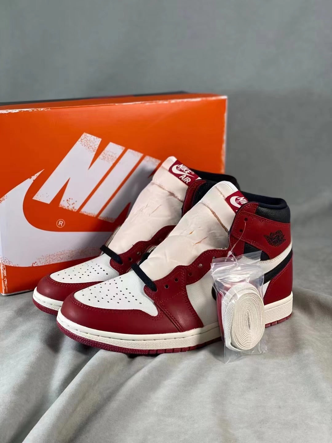 Basketball Shoes, White Red Colorway, Distressed, Retro, High Top, Lace Up Design, Distressed Finish, Casual Gift for Shoe Lovers