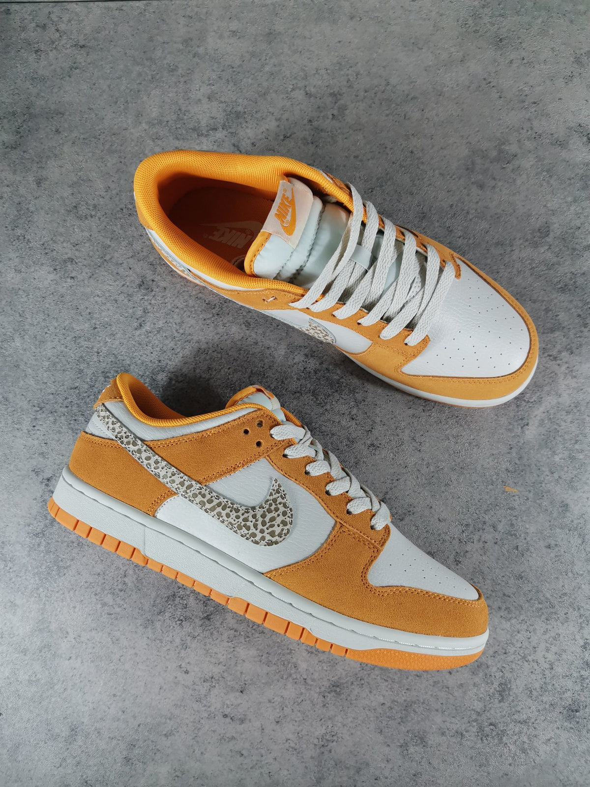 Low Top Sneakers, White Orange Colorway, Lace Up Design, Casual Gift for Sneaker Fans
