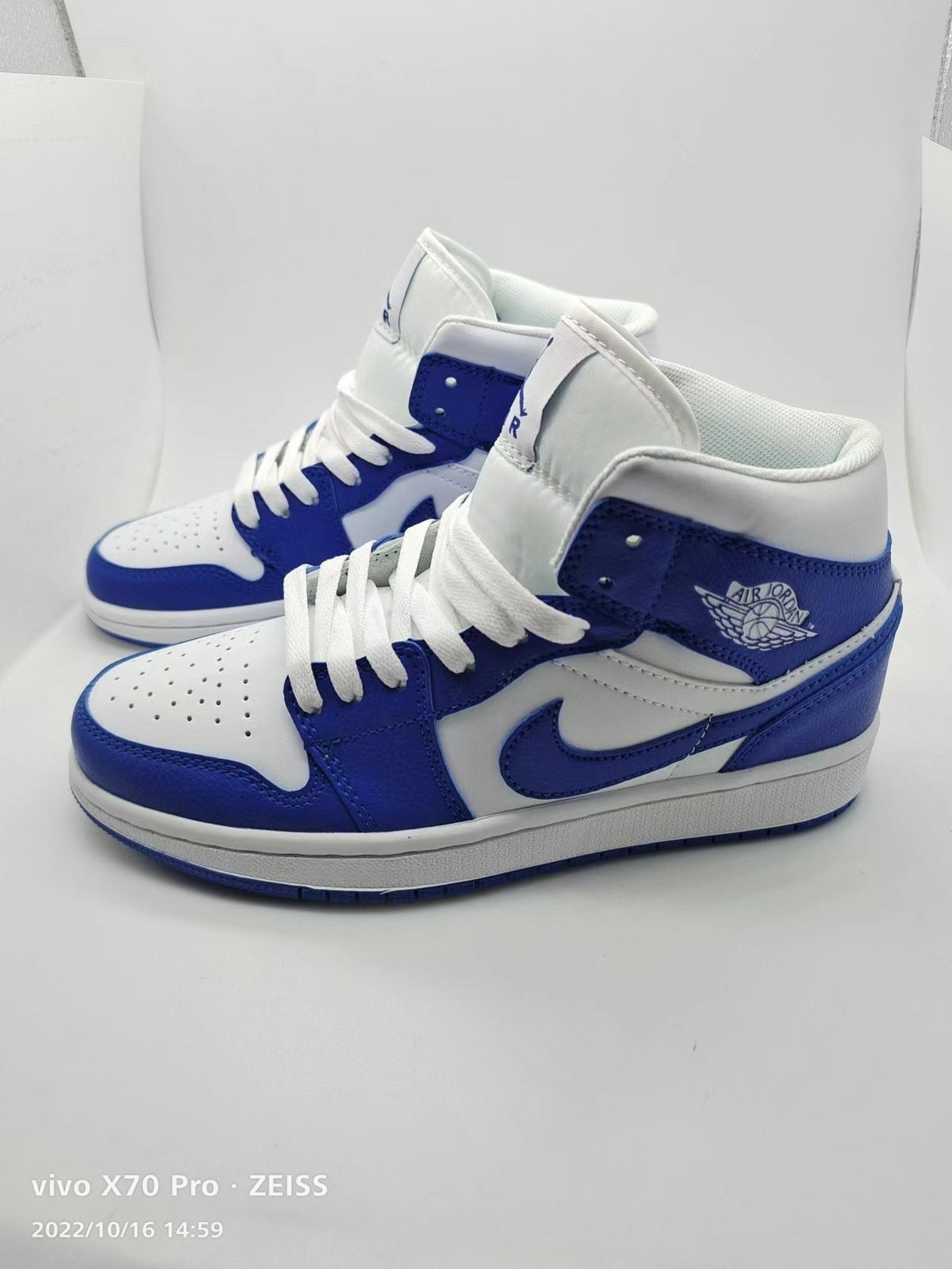 Sneakers, Blue White Colorway, Lace Up Design, Casual Gift for Sneaker Fans