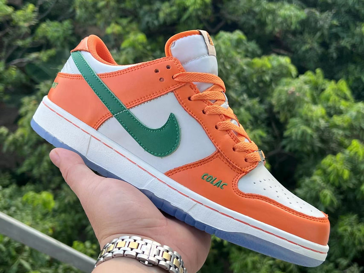 Low Top Sneakers, Orange Teal White Colorway, Lace Up Design, Casual Gift for Sneaker Fans