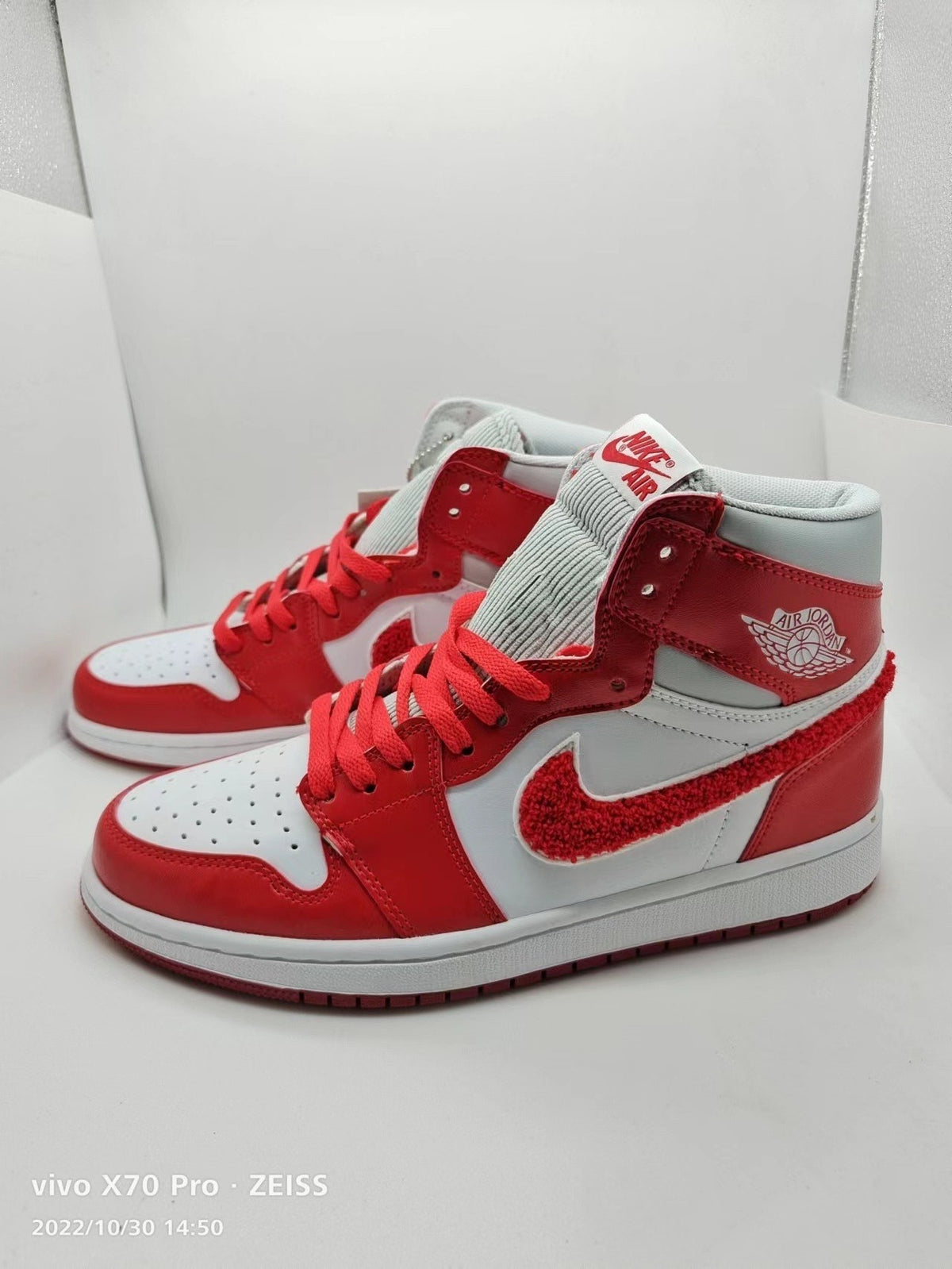 Sneakers, White Red Gray Colorway, Lace Up Design, Casual Gift for Sneaker Fans