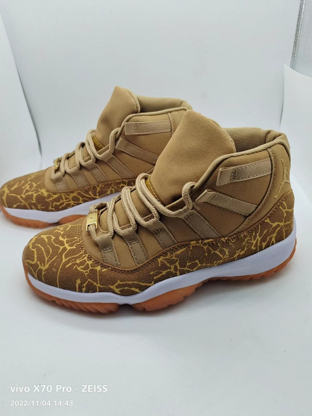 Sneakers, Gold Colorway, Lace Up Design, Casual Gift for Sneaker Fans