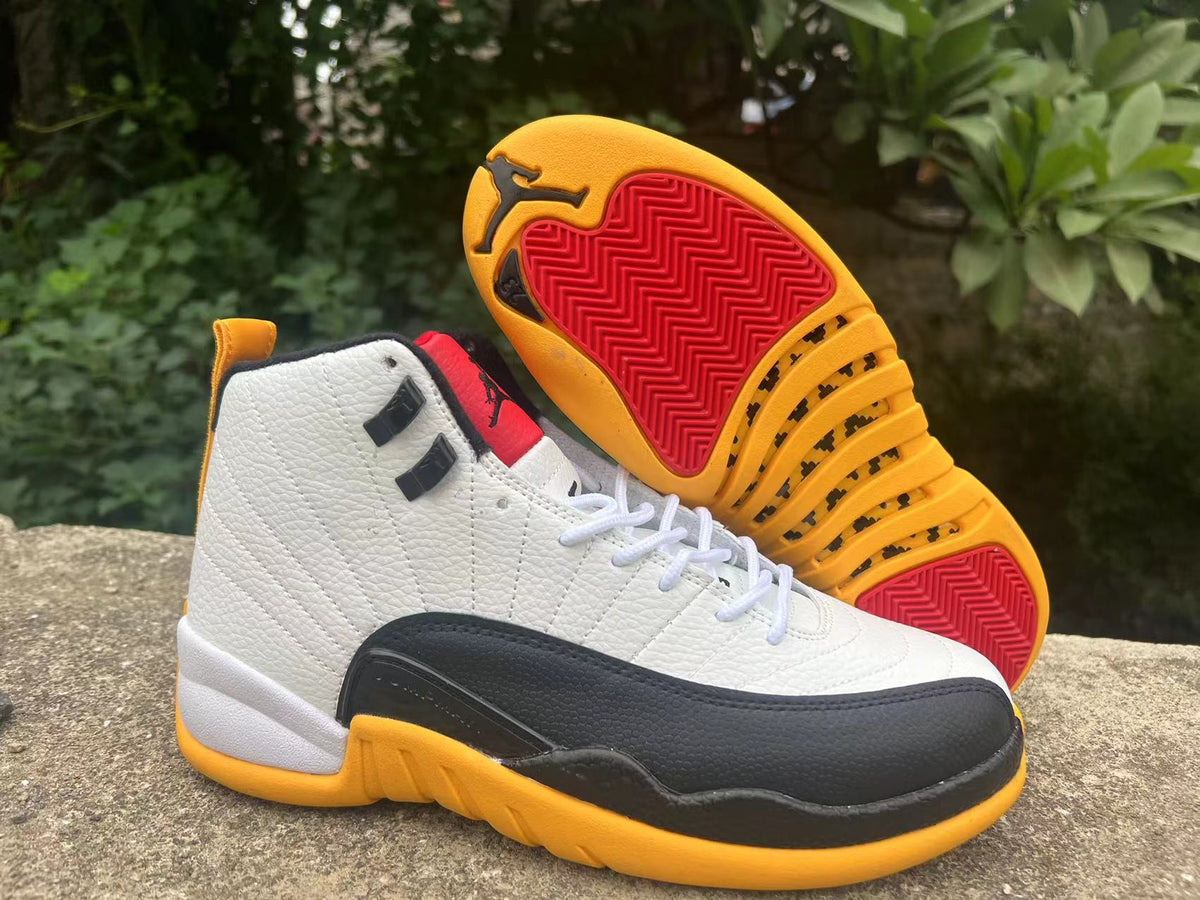 Sneakers, White Black Yellow Colorway, Lace Up Design, Casual Gift for Sneaker Fans