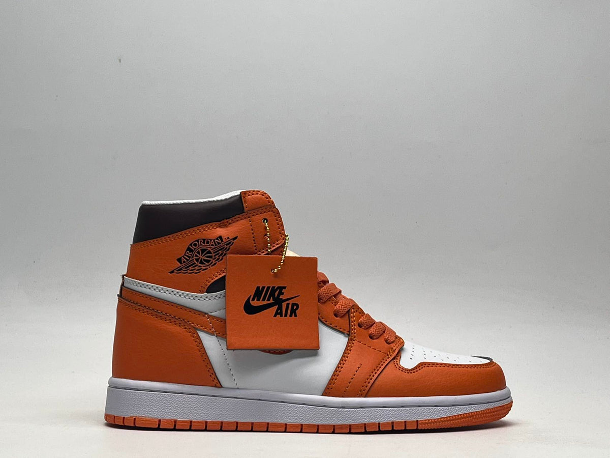 Sneakers, White Orange Colorway, Lace Up Design, Casual Gift for Sneaker Fans