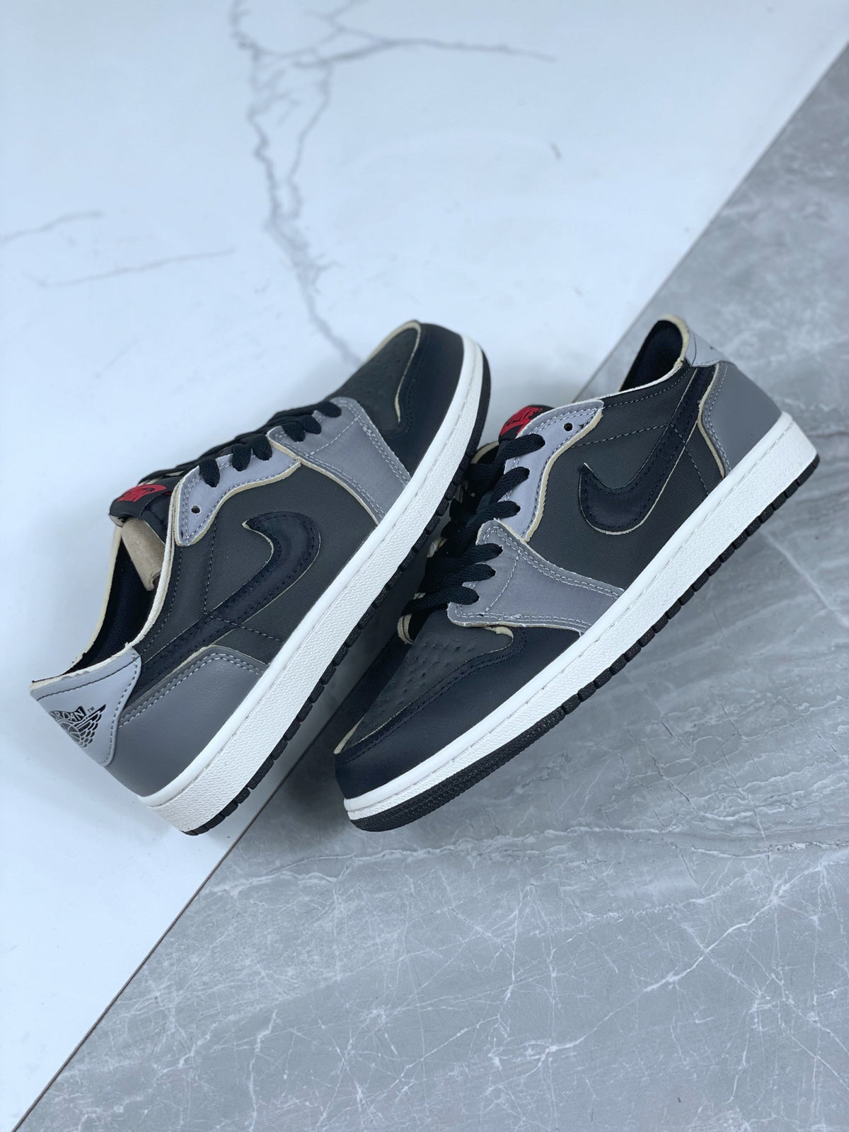 Retro Low Top Sneakers, Black Gray Colorway, Lace Up Design, Casual Gift for Sneaker Fans
