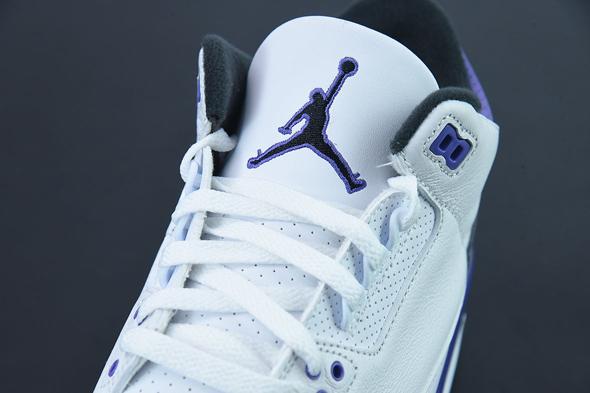 Retro Sneakers, White Purple Colorway, Lace Up Design, Casual Gift for Sneaker Fans