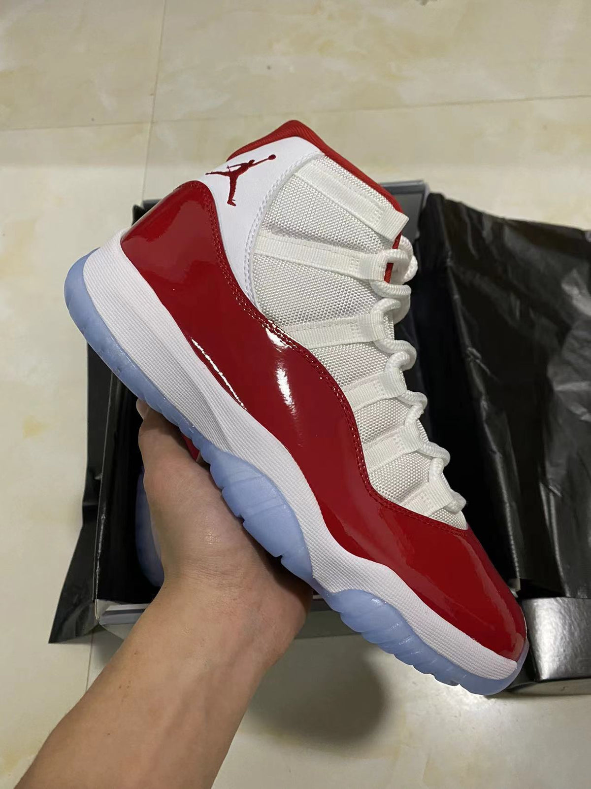 Sneakers, White Red Colorway, Lace Up Design, Casual Gift for Sneaker Fans