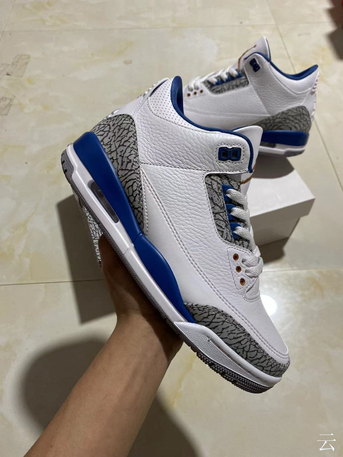 Retro Low Top Sneakers, Blue White Colorway, Lace Up Design, Casual Gift for Sneaker Fans