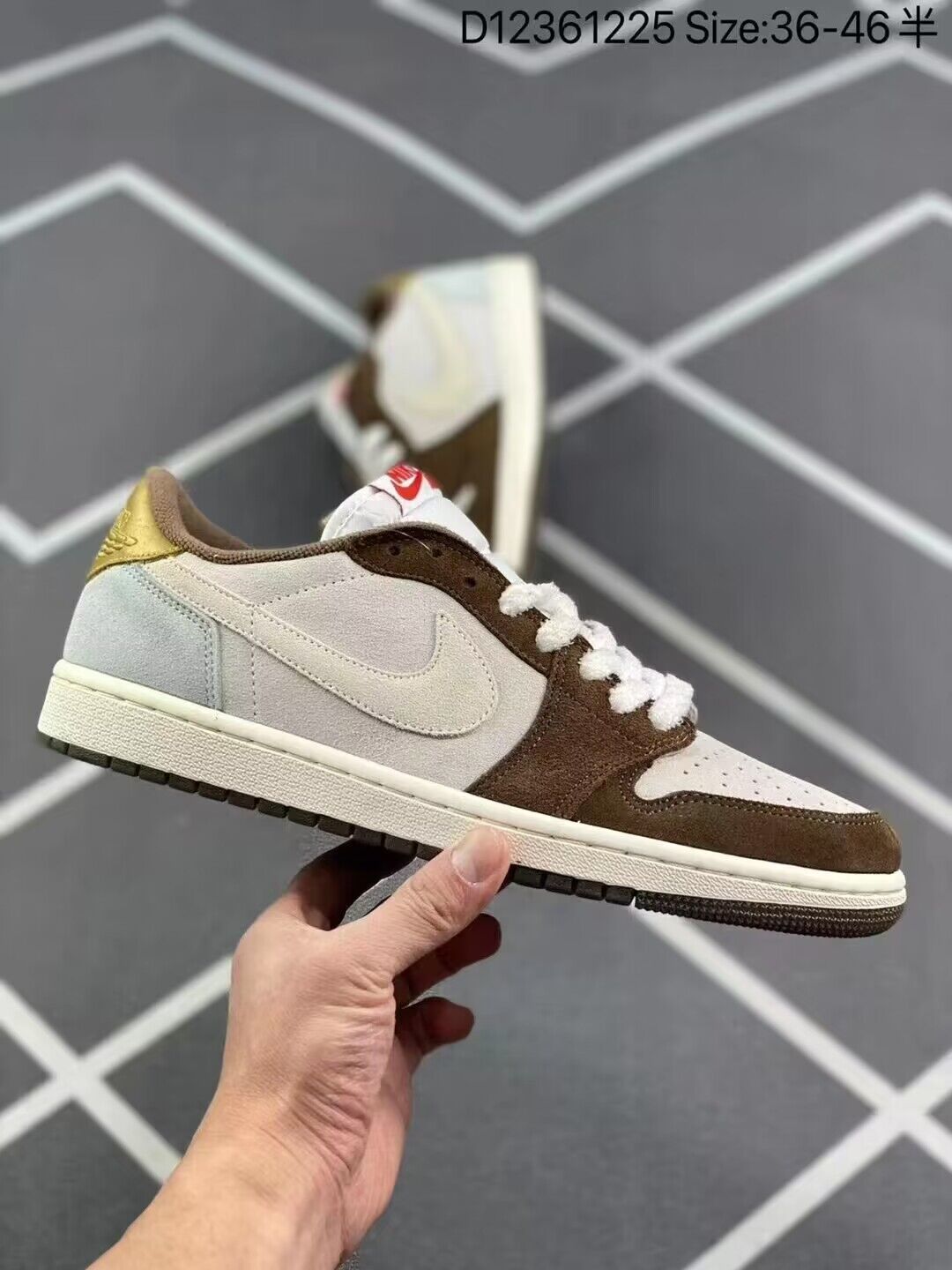 Low Top Sneakers, Brown White Colorway, Lace Up Design, Casual Gift for Sneaker Fans