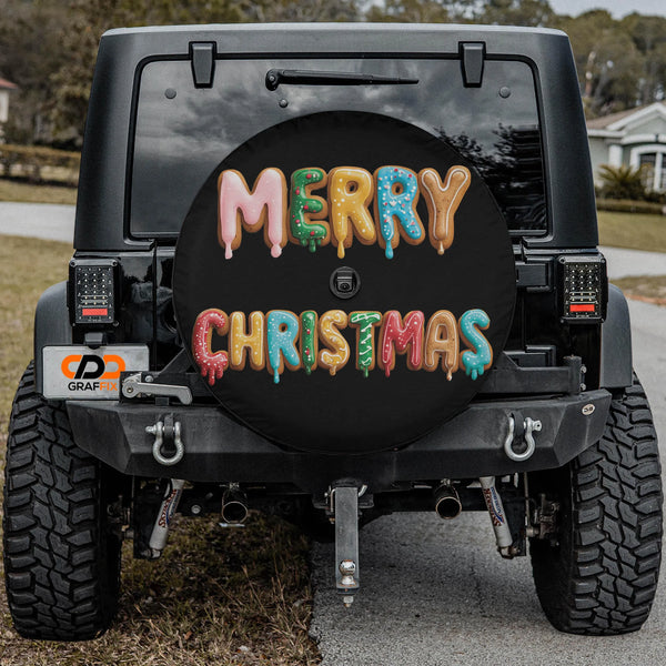 Frosted Cookie Spare Tire Cover, Christmas Gingerbread Tire Cover, Holiday Winter Tire Cover, Jeep Bronco SUV Camper Truck Ac