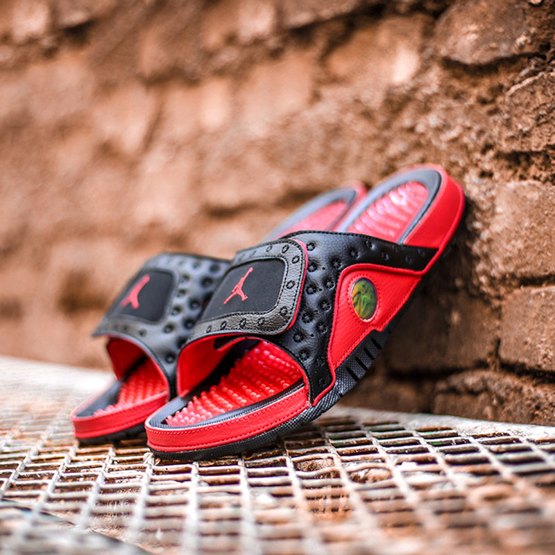Slides, Red Black Colorway, Slip On Design, Casual Gift for Shoe Lovers