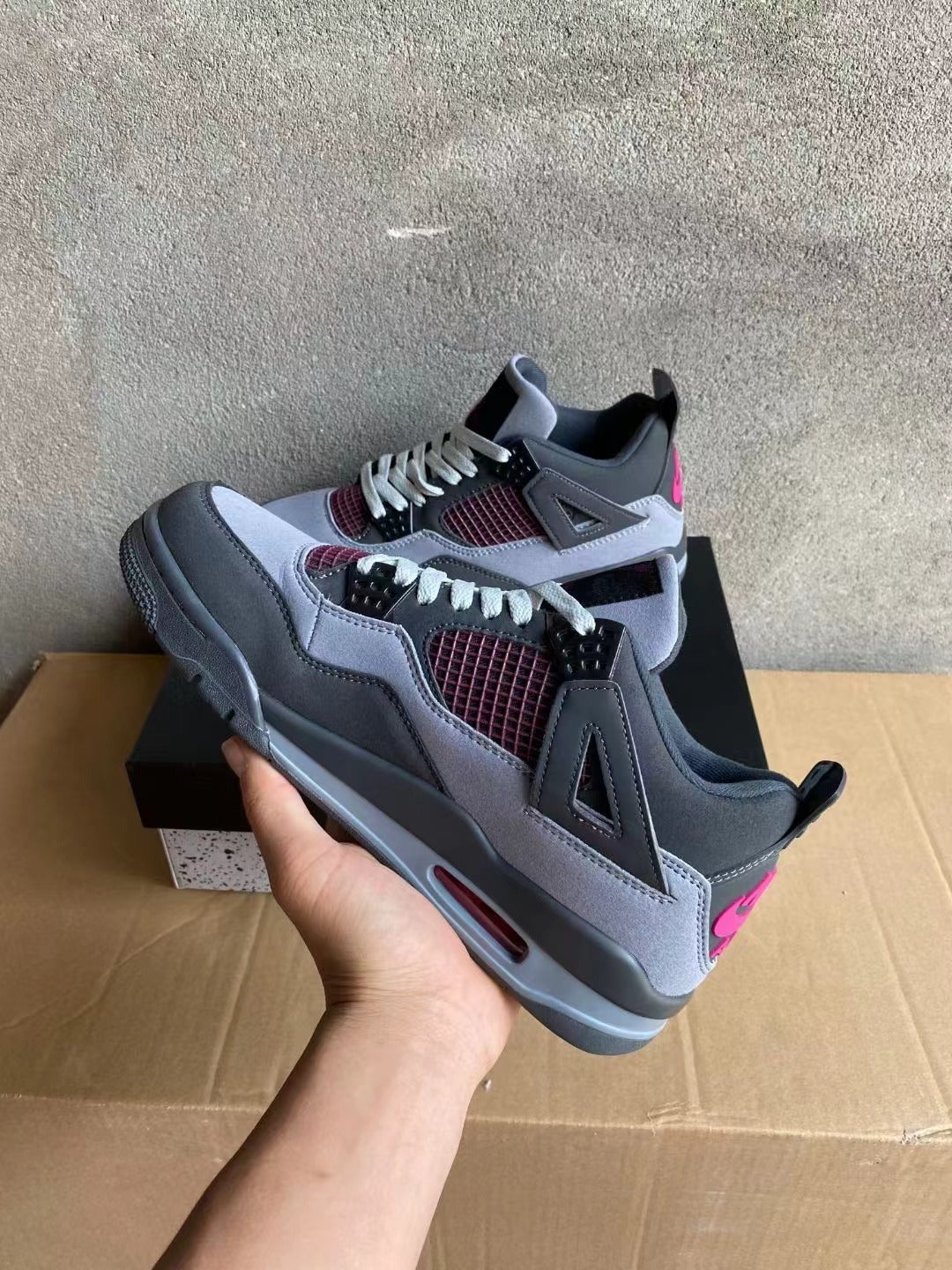 Mid Top Sneakers, Gray Black Colorway, Lace Up Design, Casual Gift for Sneaker Fans