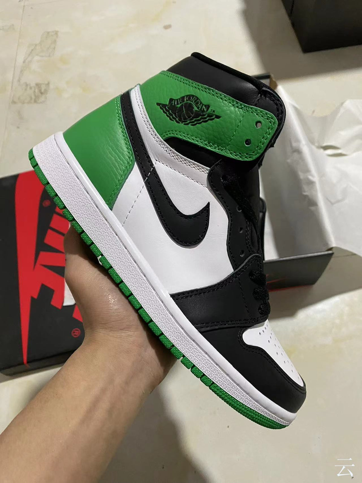 Retro High Top Sneakers, White Black Green Colorway, Lace Up Design, Casual Gift for Sneaker Fans