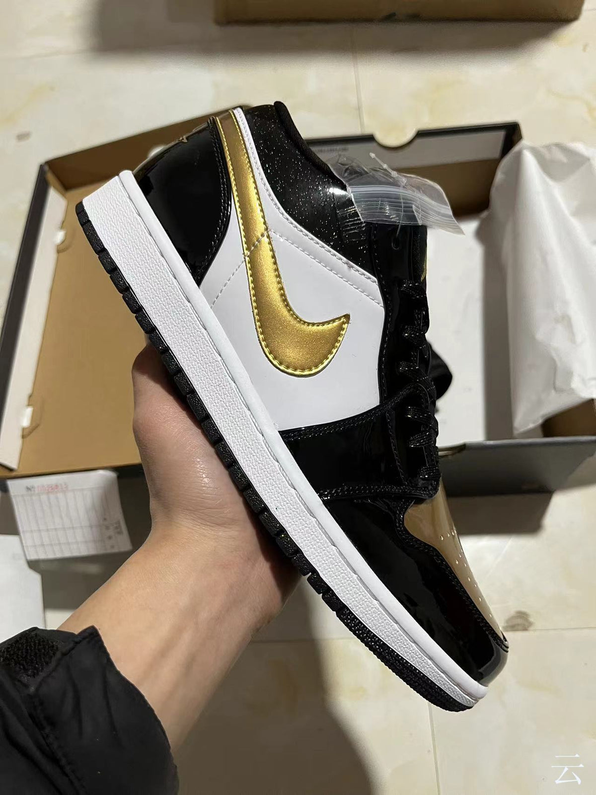 Low Top Sneakers, Black Gold Colorway, Lace Up Design, Casual Gift for Sneaker Fans