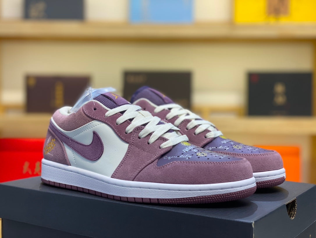 Low Top Sneakers, Purple Colorway, Lace Up Design, Casual Gift for Sneaker Fans