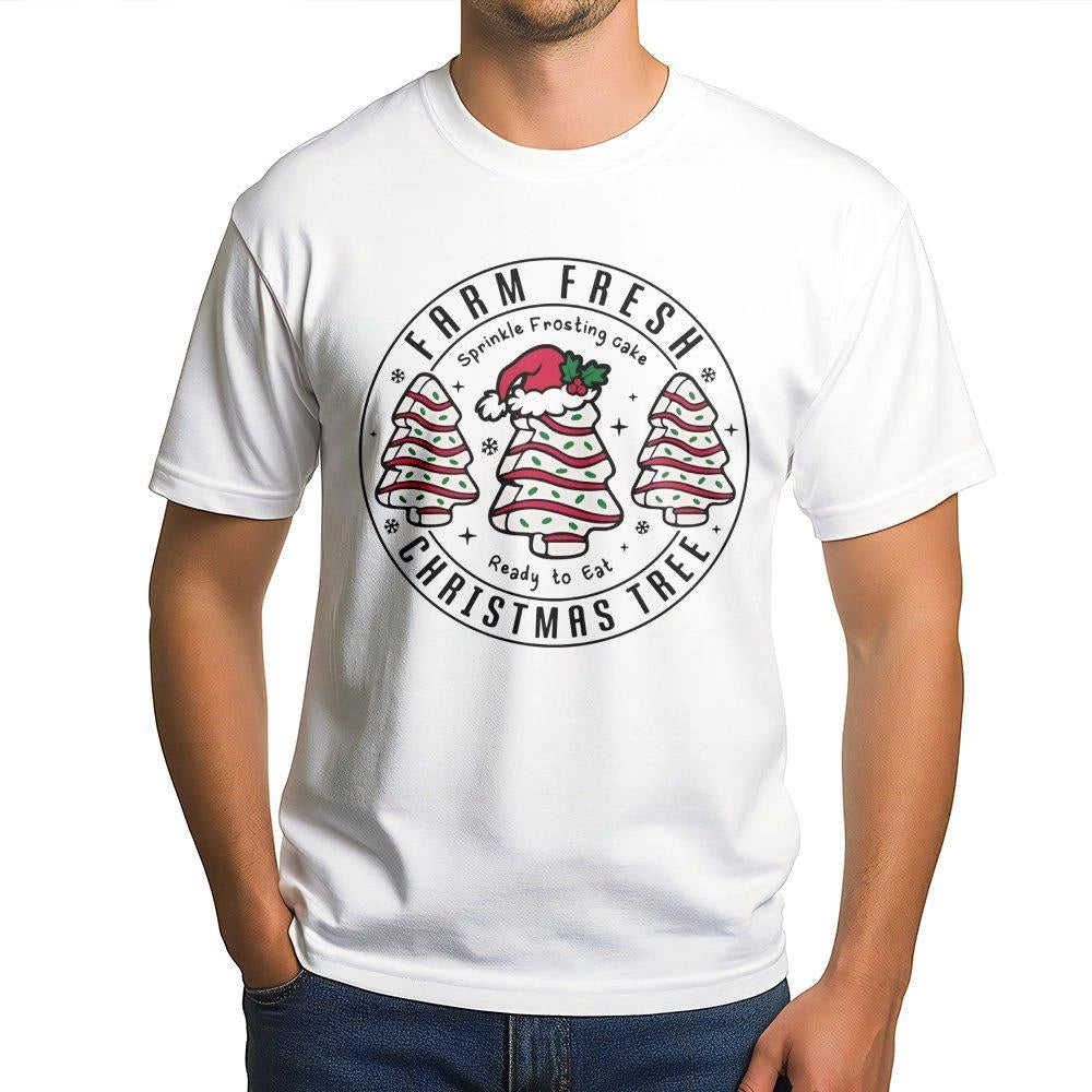 Vintage Snack Food Graphic Tee, Christmas Tree Cake T-Shirt, Retro Holiday Foodie Shirt, Humorous Baker Xmas Tee, Winter Holi