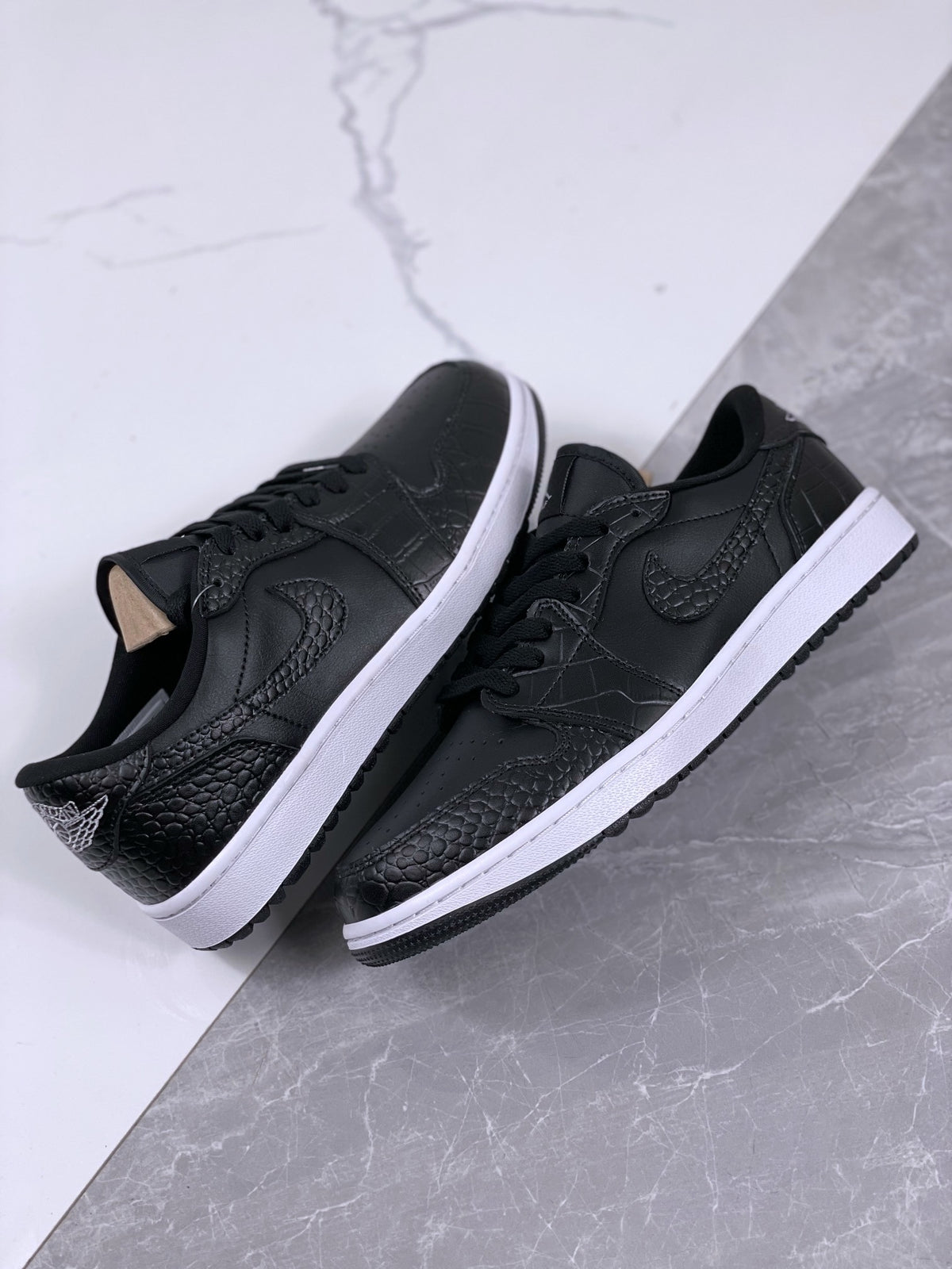 Low Top Golf Shoes, White Black Colorway, Lace Up Design, Casual Gift for Shoe Lovers