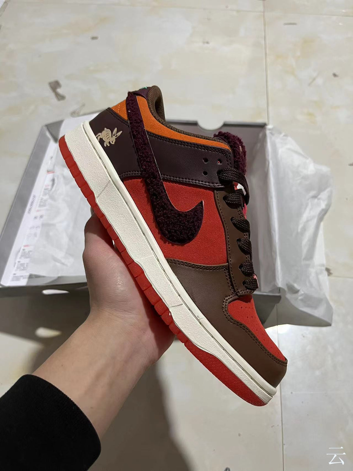 Low Top Sneakers, Orange Brown Colorway, Lace Up Design, Casual Gift for Sneaker Fans