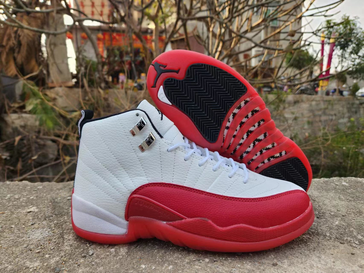 Sneakers, White Red Colorway, Lace Up Design, Casual Gift for Sneaker Fans