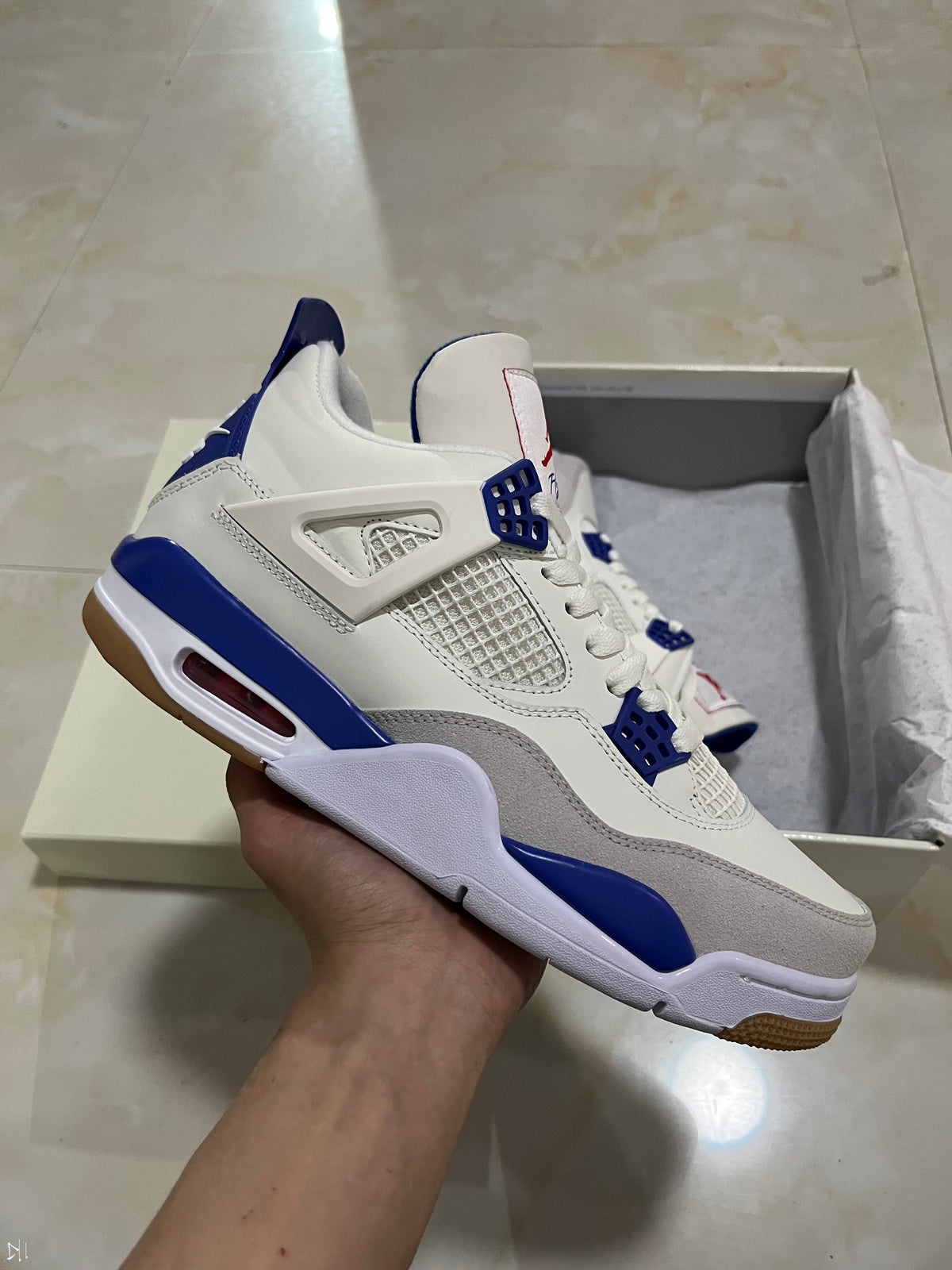 Sneakers, Blue White Colorway, Lace Up Design, Casual Gift for Sneaker Fans