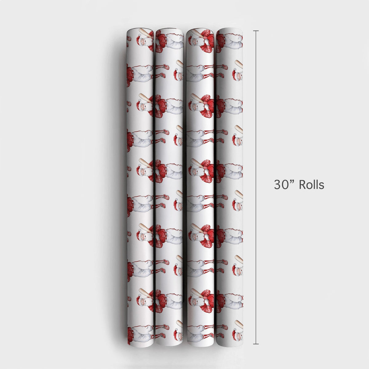 Retro Sport Christmas Gift Wrap, Vintage Baseball Santa Wrapping Paper, Red Uniform Baseball Wrapping Paper, Sports Fan Gift 
