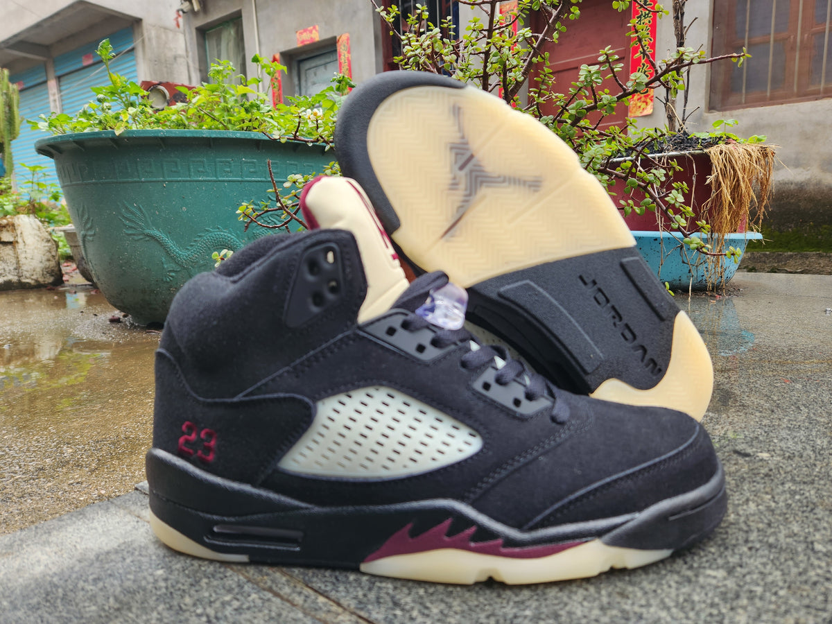 Sneakers, Black Red Colorway, Lace Up Design, Casual Gift for Sneaker Fans