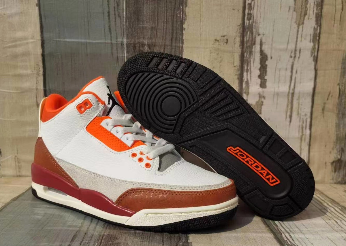 Sneakers, White Red Orange Colorway, Lace Up Design, Casual Gift for Sneaker Fans