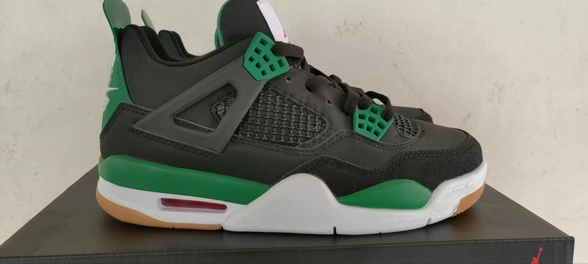 Sneakers, Black Green Colorway, Lace Up Design, Casual Gift for Sneaker Fans