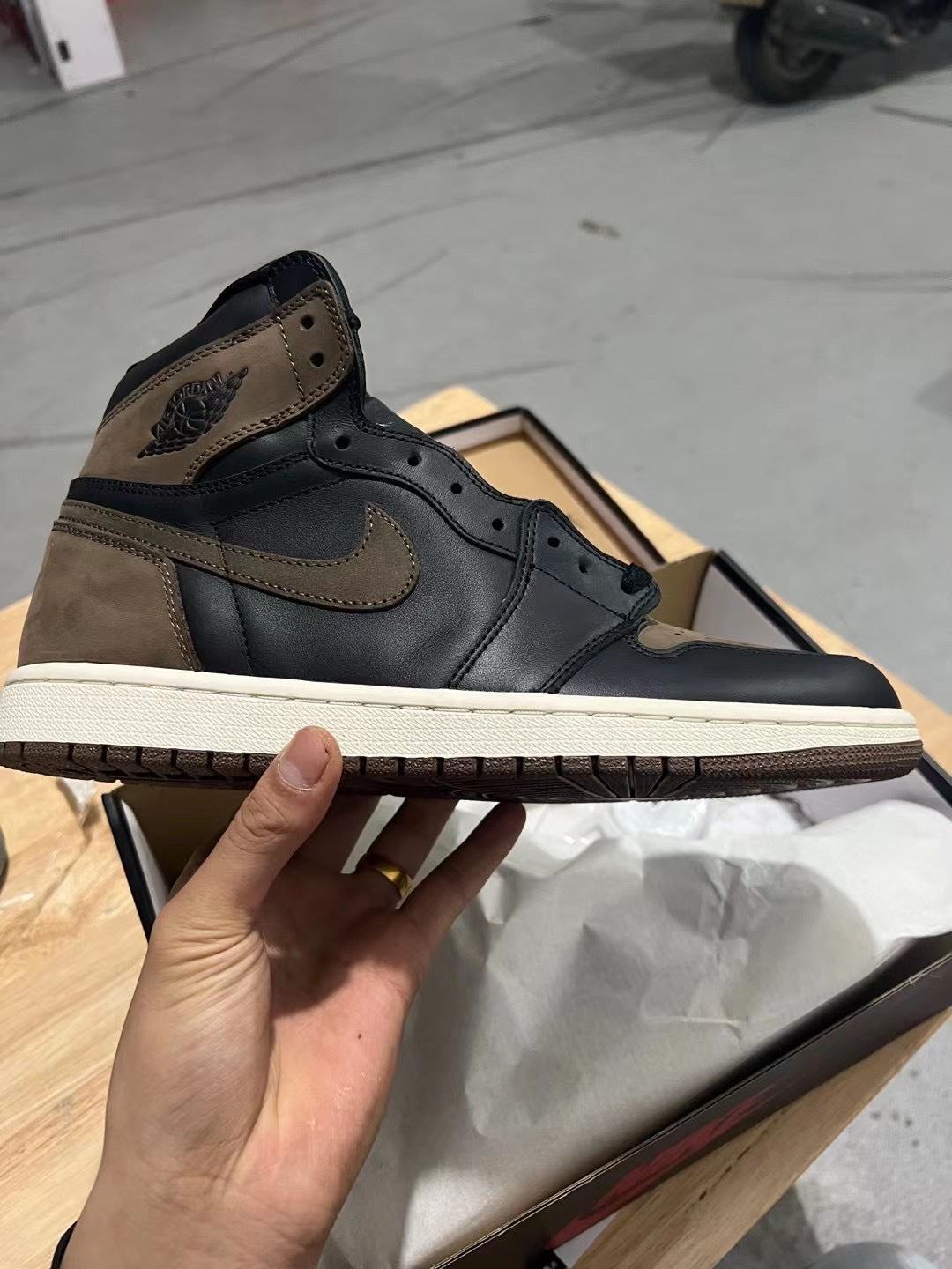High Top Sneakers, Black Brown Colorway, Leather Footwear, Lace Up Design, Casual Gift for Sneaker Fans