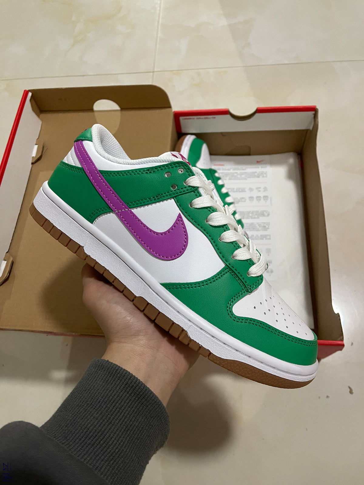 Low Top Sneakers, White Green Colorway, Lace Up Design, Casual Gift for Sneaker Fans