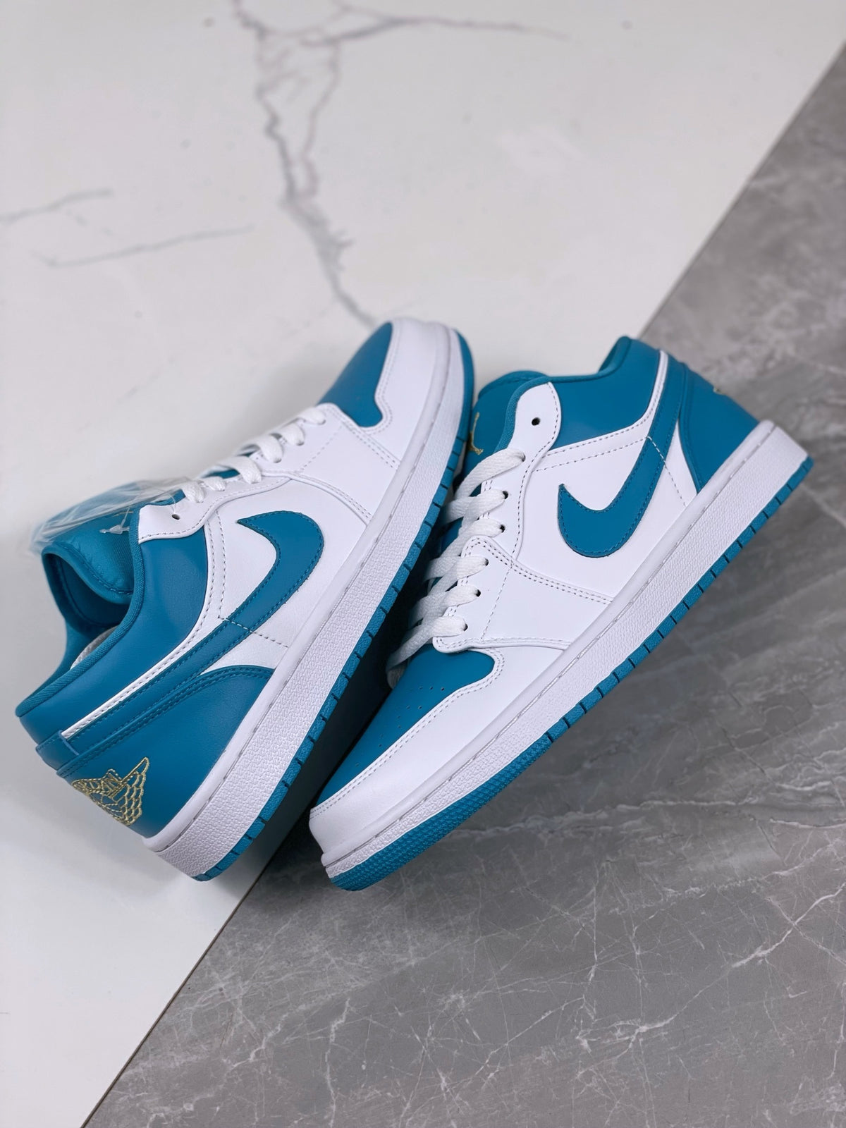 Low Top Sneakers, Blue White Colorway, Lace Up Design, Casual Gift for Sneaker Fans