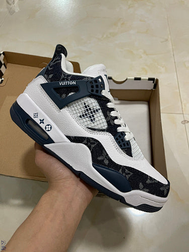 Low Top Sneakers, Blue White Colorway, Lace Up Design, Casual Gift for Sneaker Fans